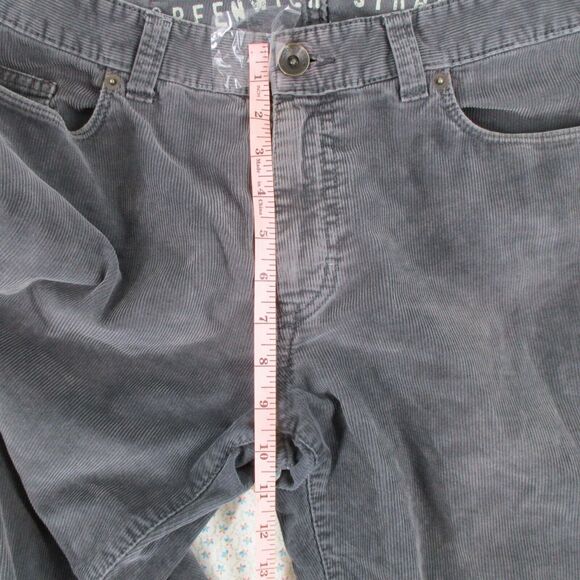 36x32 Distressed Converse One Star Men's Greenwich Straight Grey Corduroy Jeans - Picture 8 of 10